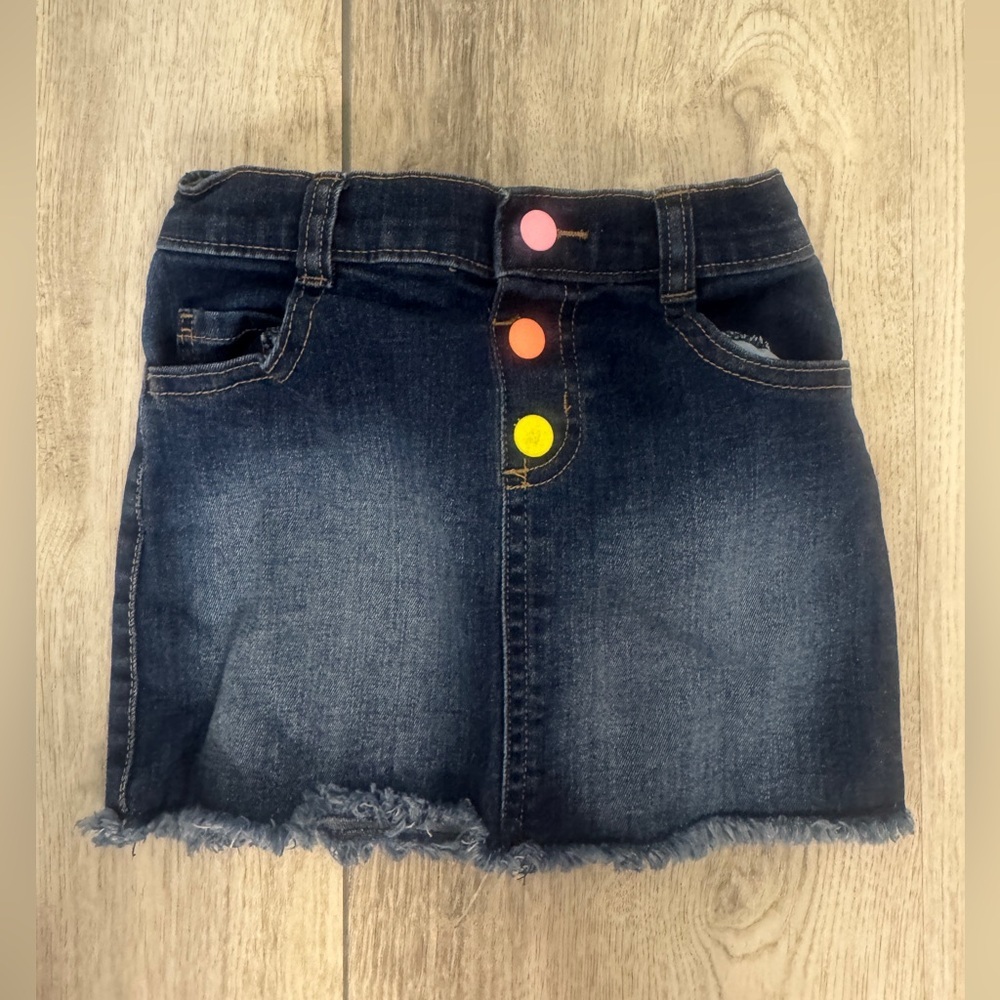 Garanimals Dark Denim Skirt with Pink, Orange & Yellow Buttons